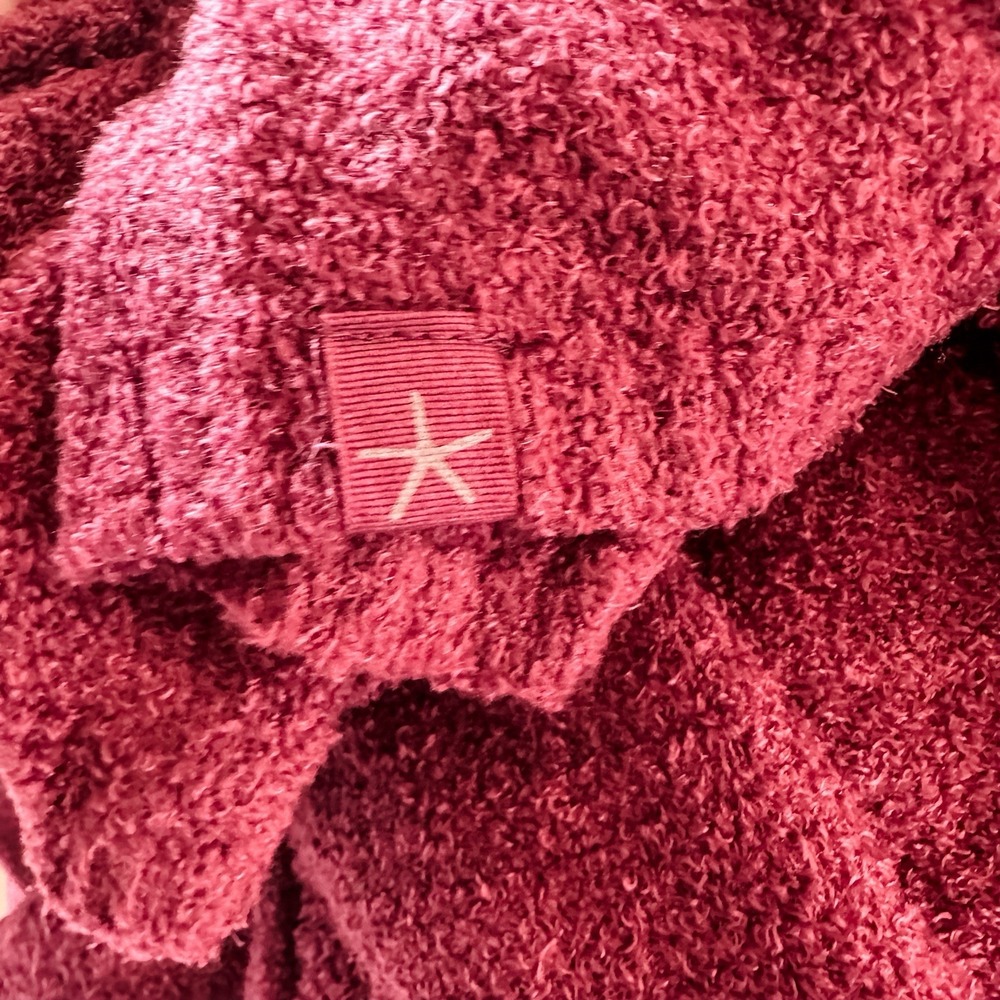 Women's Barefoot Dreams Cozy Chic Lite S/M Cardigan Burgundy Pockets Relax‎ NWOT - Picture 10 of 13